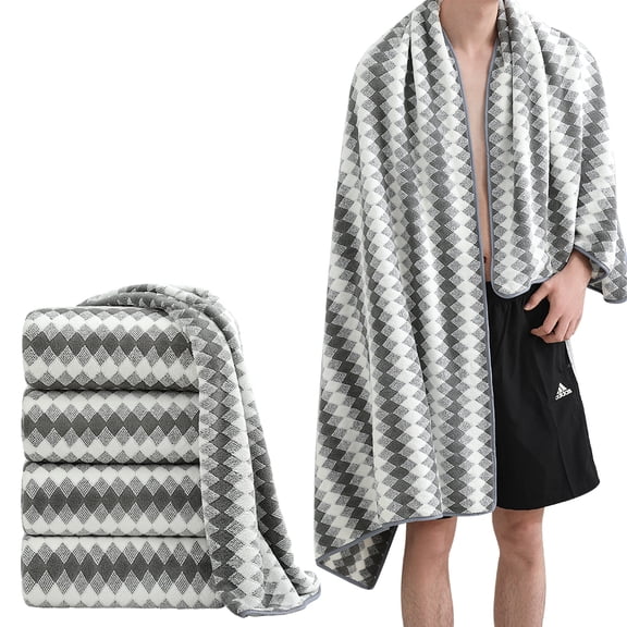 Green Essen 4 Pack Oversized Bath Towel 35 x 70 Inches Highly Absorbent Bath Sheets 600 GSM Soft Extra Large Bath Towel Sets Quick Dry Shower Towel for Bathroom Spa Hotel Gym Pool(Dark Gray)