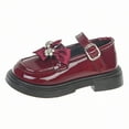 thumbnail image 2 of JDQJBZ Girls Bow Ballet Flats Rhinestone Flower Solid Color Comfortable Dress Loafers, 2 of 5