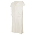 thumbnail image 3 of PENGXIANG Mens V Robe de Lin Cou Manches Courtes Kaftan Thobe Robe Longue Saudi Arabe Thobe Musulman Dubai Robe, 3 of 5