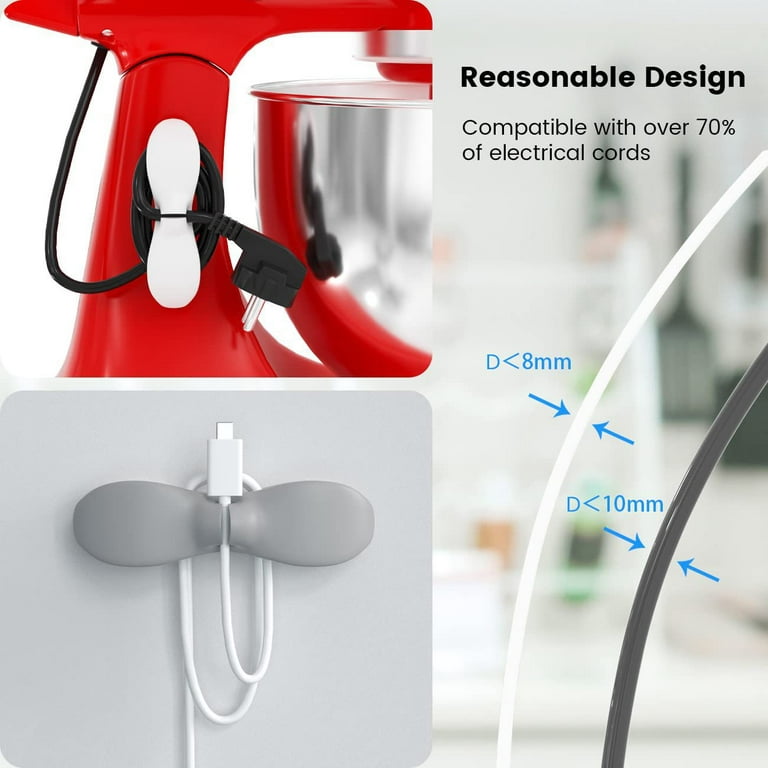 Cord Organizer for Kitchen Appliances - 6pack Upgraded Adhesive Cord Winder  Wrapper Holder Cable Organizer for Small Home Appliances Cord Keeper on  Stand Mixer,Blender,Coffee Maker,Pressure Cooker 