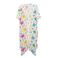 thumbnail image 4 of Xoenoiee Colorful Turtle Starfish Conch Pattern Women Short Sleeve Kimono Cardigan Lightweight Open Front Cover Up Loungewear Cape Casual Loose Resort Wear for Summer, 4 of 7