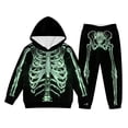 thumbnail image 4 of RUTAYY Boys Halloween 2 Piece Outfit Long Sleeve Hoodie and Sweatpants Skeleton Print with Pockets Casual Holiday Wear Black, 4 of 5