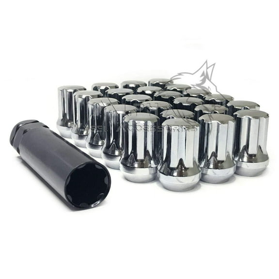 23 Chrome Short Spline Lug Nuts 14x1.5 For 2019  Up Jeep Wrangler JL Rubicon