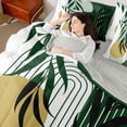 thumbnail image 4 of Homewish Tree Leaves Bedding Comforter Set 7pcs for Boys Girls,Minimalist Geometric Stripes Lines Queen Bedding Sets Super Cozy,Retro Vintage Aesthetic Queen Sheet Sets,Super Cozy Room Decor, 4 of 8