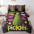 thumbnail image 1 of Pickle Bed in a Bag King Size 7 Piece,Cartoon Vegetable Printed Bedding Sets Cute Cucumber Pattern Comforter Set with Sheets for Pickle Lovers Bed Set Cute Pickle Print Sheets, 1 of 5