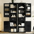 thumbnail image 4 of Harper & Bright Designs Tall Storage Cabinet with Doors, Freestanding Bathroom Organizer with Adjustable Shelf, Black, 4 of 14