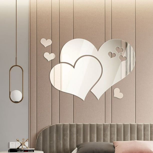 Wall Stickers Decorative Heart Shaped Wall Mirror Stickers Mirror