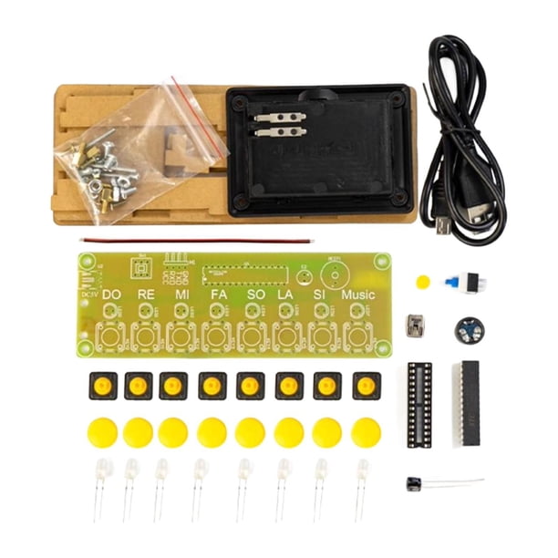 Kit de piano electrónico para práctica de soldadura, 8 teclas, creativo, estable, para principiantes con indicadores, aprendizaje y enseñanza de