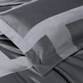 thumbnail image 6 of Chezmoi Collection 7-Piece Geometric Jacquard Bed in a Bag Set King Size, Soft Silky Lustrous Modern Gray Geometric Block Pattern Lightweight Bedding Comforter Set for All Seasons, 6 of 10