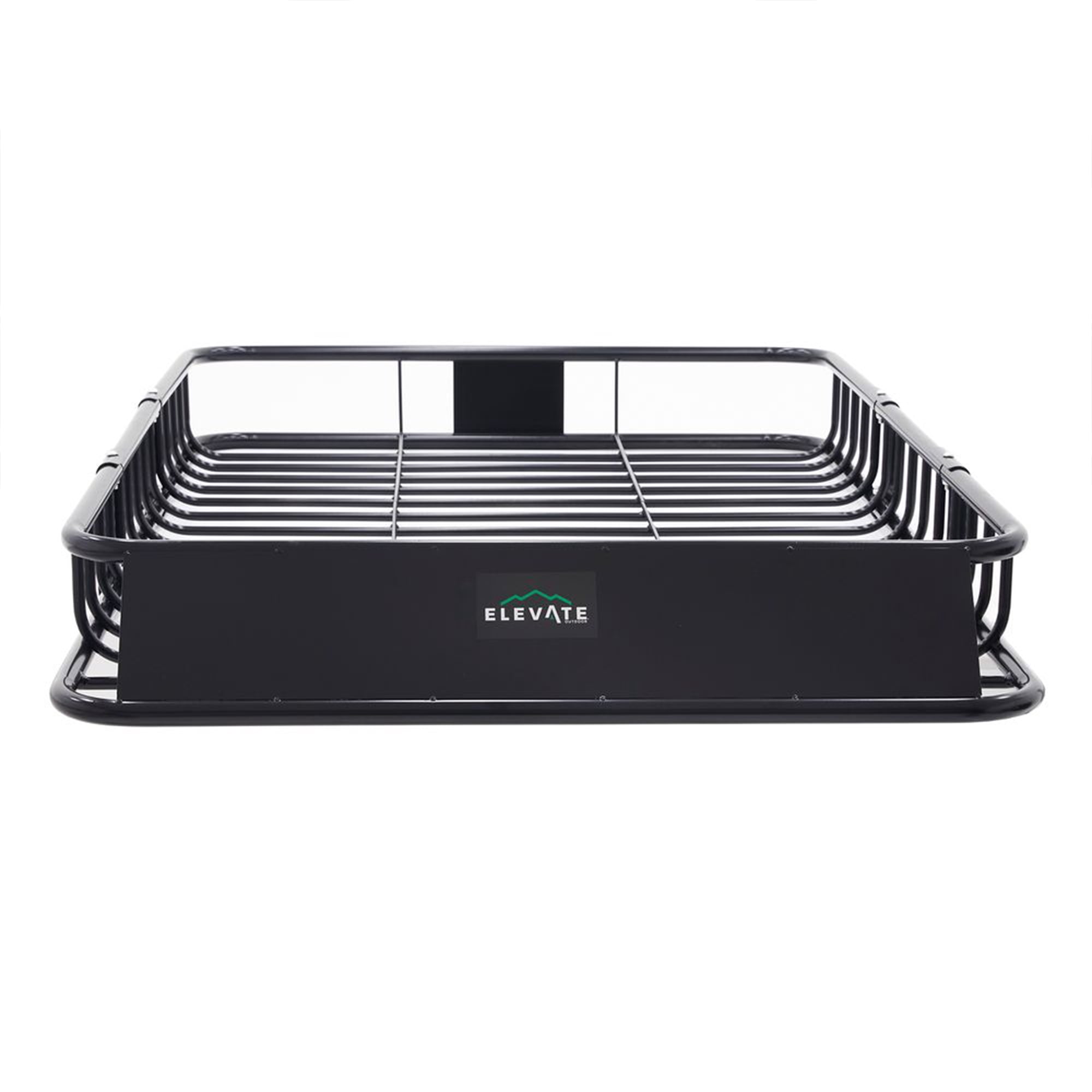 Elevate Outdoor Steel Roof Cargo Basket with Wind Fairing, XL, 150 lb Capacity, Black