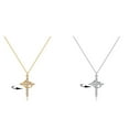 thumbnail image 4 of Collier Couronne Pavé avec Croix Tournée, Collier Croix, Couronne Croix en Stylo, 4 of 8