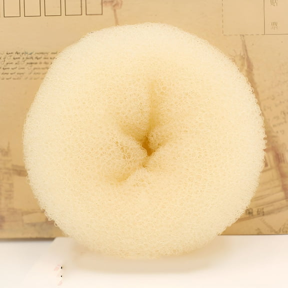 VANIDO Hair Bun Maker, Chignon Donut Hair Shaper, Ring Style Bun, 4 Head Styling Style Ring Hair Buns Hair Sizes Tool Ring Dispenser Hair Care, Beige, 0.7oz