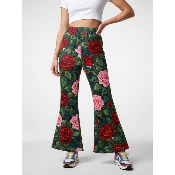 Girls Basic Flare Leg Trousers Regular-Fit Bell Bottoms Casual Comfortable Pants for Big Girls Age 6-13