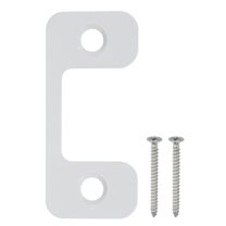 Deadbolt Strike Plate, Adjustable Door Strike Plate with Screws Stainless Steel White