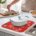 thumbnail image 2 of Red Christmas Snowman Pattern Dish Drying Mat for Kitchen 1 Pack, Ultra Absorbent Microfiber Dishes Drainer Mats,16x18in(41x46cm), 2 of 6