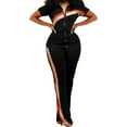 thumbnail image 1 of Gibobby Blusa Mujer Ropa de mujer Moda deportiva Pantalones de dos piezas Conjunto de bolsillo Chándales Conjuntos de ropa de mujer（Negro， XL), 1 of 5