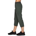 thumbnail image 4 of YOTMKGDO Slacks for Women Active Women's Relaxed Lightweight Woven Cargo Capri Pant Women's Pants Army Green L, 4 of 7