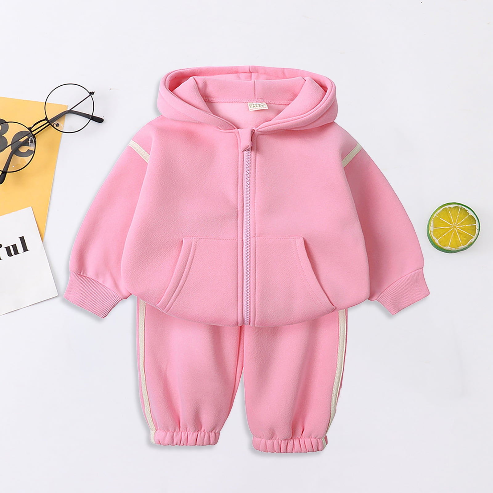 Zshosam Baby Girls Outfits Sets Girls Clothes Hoodies for Girls Activewear Long Sleeve Ribbon Sweatshirts And Sweatpants 2 Piece Outfits Size 12 18 Months,(Pink 12-18 Months)