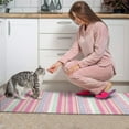 thumbnail image 3 of Pink and Green Striped Pattern Kitchen Rugs Sets Of 2,Anti Fatigue Kitchen Mat Rugs Non Slip Washable,Decorative Kitchen Floor Mats for Kitchen,Sink,Laundry,17"x30"+17"x47", 3 of 7
