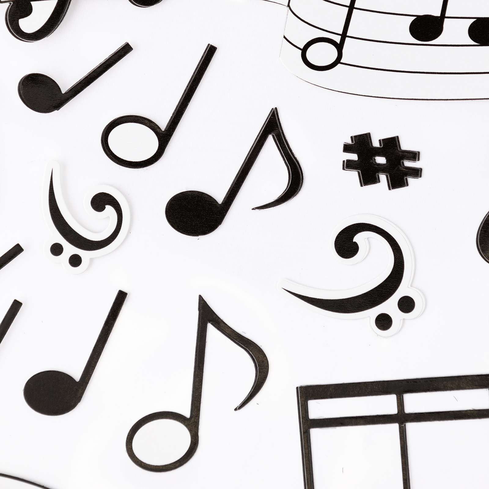 Sticko Solid Silhouette Classic Multicolor Music Notes Vinyl Stickers, 26 Piece