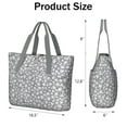 thumbnail image 3 of Tote Bag for Women - Gray Christmas Snowflake Pattern Shoulder Bag - Large Utility Work Duffle Bag with Zipper Handbag for Travel, Work, Sprots, 3 of 5