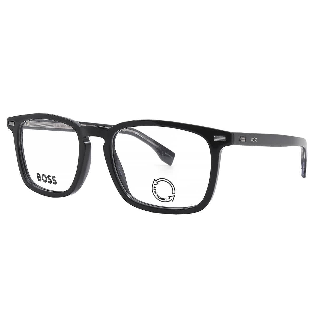 Boss Rectangular Eyeglasses B1368 807 Black 53mm