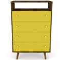 thumbnail image 3 of Manhattan Comfort Freedom Commode à 4 Tiroirs en Marron et Jaune, 3 of 8