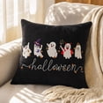 thumbnail image 5 of OutmaxHome Halloween Multiple Types Ghost Pattern Print Throw Pillow Cover, 17.7x17.7 Inch Fall Halloween Home Decor, 5 of 7