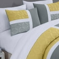 thumbnail image 3 of Chezmoi Collection Bernard 7-Piece California King Bed in a Bag Comforter Set with Sheets, Lightweight Comforter Yellow Charcoal Gray Patchwork Quilted Medallion Bedding Set for All Season, 3 of 8
