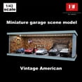 thumbnail image 3 of 1/43 Diorama Diecast Car Garage Model, Tri-Color LED Lighting Car Parking Lot Scene Model, Brightness Adjustable Model Car Display Case, City Street Building Model Toys, 3 of 18