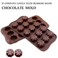 thumbnail image 4 of Molde de silicona para hornear con 15 flores - Apto para uso alimentario, antiadherente, para hacer chocolate y pasteles, 4 of 8