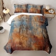 thumbnail image 2 of Homewish Brown Blue Tie Dye Twin Quilt Set,Retro Abstract Artwork Twin Coverlet Set,2pcs, 2 of 7
