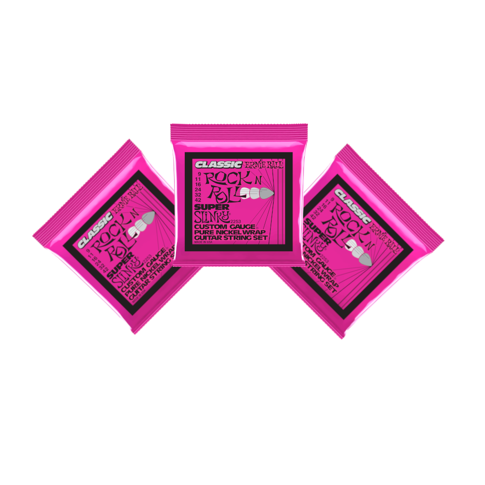 Ernie Ball Guitar Strings 3-Pack Classic Nickel Wrap Super Slinky Electric 2253 9-42