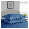 thumbnail image 4 of 3-Piece 100% Cotton Oversized Bedspread Lightweight Quilt Coverlet Embroidery Farmhouse Bedding Set (Tk Midtone Blue, Queen (100"x106")), 4 of 8