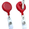 thumbnail image 1 of LAICAIW Lot de 100 Moulinets de Badge Rétractables avec Pince, Pinces pour Badges, Moulinet de Badge Rétractable avec Sangle en Vinyle Transparent et Pivot Crocodile, Distributeur Sans Torsion (Rouge), 1 of 6
