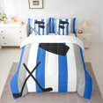 thumbnail image 2 of Castle Fairy Female Men Adults Sport Ice Hockey Bedding Comforter Set 7-Piece,Geometric Stripes King Bedding Sets,Ball Gaming Ultra Soft Bed Sheets,Luxury Bedroom Decor,Reversible, 2 of 8