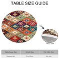 thumbnail image 6 of Floral Bohemian Tablecloth 44Inch Round, with All-Around Elastic Edge for 38-42 Inch Tables, Stain Resistant Patio Decor, Easy Wipe Clean, 6 of 7