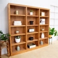 thumbnail image 2 of Pemberly Row 15 Shelf Triple Wide Wood Bookcase 72"Wx72"H in Oak, 2 of 7