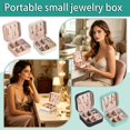 thumbnail image 5 of Mini Portable Zipper Jewelry Travel Box, Compact PU Leather Small Jewellery Organizer Storage Case for Rings Earrings Studs, Travel Gift Jewelry Holder, 5 of 6