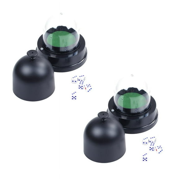 NEW 2X Automatic Dice Roller Cup Battery Powered Pub Bar Game Play with 5 Dices Black