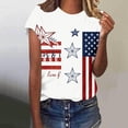 thumbnail image 5 of Vetsdori Womens American Flag T Shirts Short Sleeve Plus Size 4th of July Pullover Red White and Blue Summer Casual Independence Day , Crew Neck Red White and Blue Tops for Junior Fashion, 5 of 7