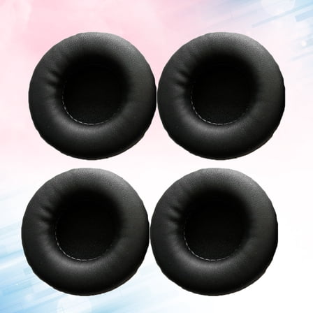 Milisten 4pcs Black Synthetic Earbud Headphone Earpad Cushions for Headphones 72mm Replacement