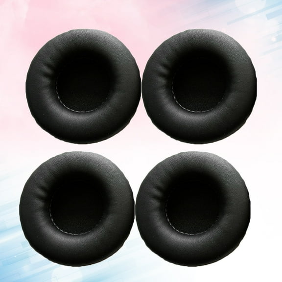 Milisten 4pcs Black Synthetic Earbud Headphone Earpad Cushions for Headphones 72mm Replacement
