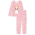 thumbnail image 5 of FOR U DESIGNS Cartoon Corgi Pajamas for Women Set Long Sleeve Nightwear for Women Set of 2 Size XL Sleepwear Long Crew Neck Tops and Pants for Women Loungewear Fall, 5 of 6