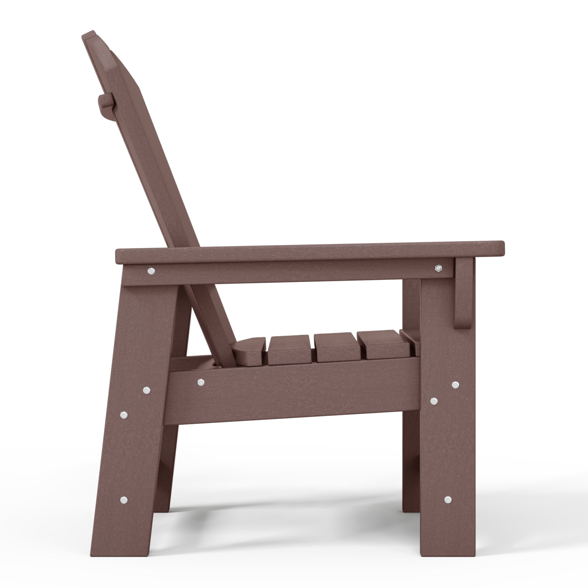 WestinTrends Malibu 2-Piece Kids Outdoor HDPE Adirondack Chair With Square Side Table Set, Dark Brown