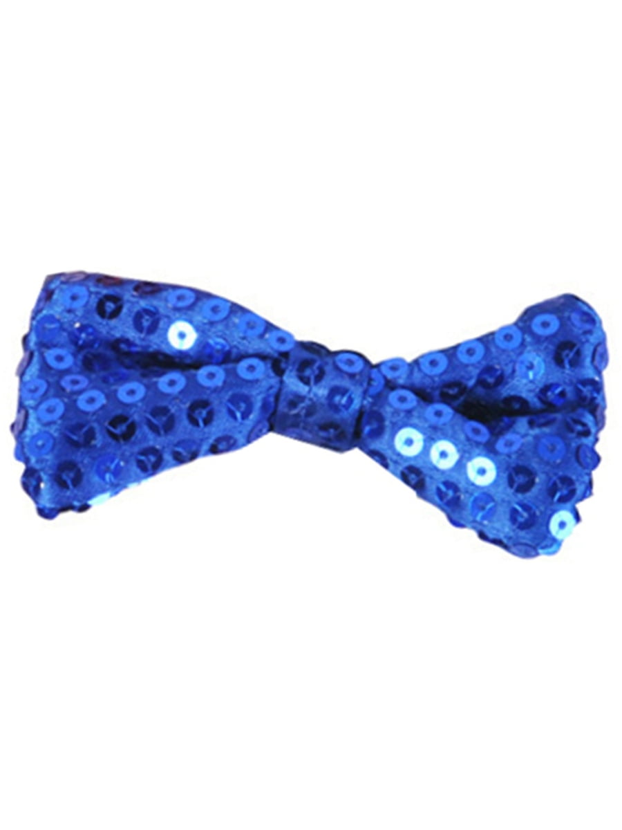 Blue Sequin Bowtie Bow Tie for Clown or Christmas Costume
