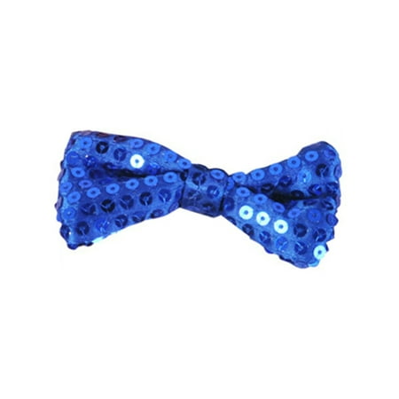 Blue Sequin Bowtie Bow Tie for Clown or Christmas Costume