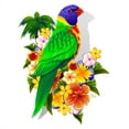 thumbnail image 2 of Rainbow Lorikeet Tropical Flowers Wall Decal by Wallmonkeys Peel and Stick Graphic (12 in H x 9 in W) WM332653, 2 of 4