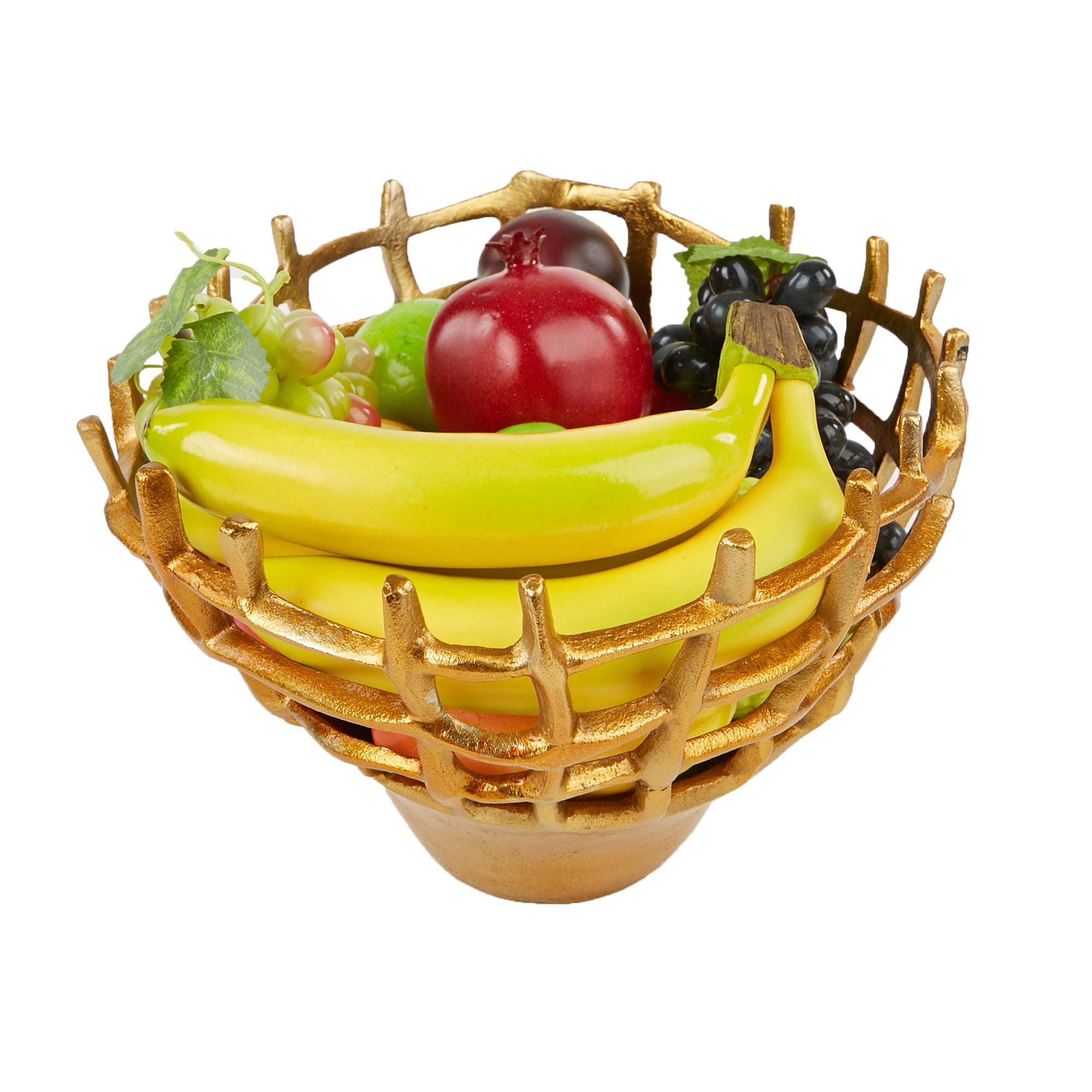 Mind Reader Aluminum Decorative Fruit Bowl, Fruit Holder, Fruit Basket