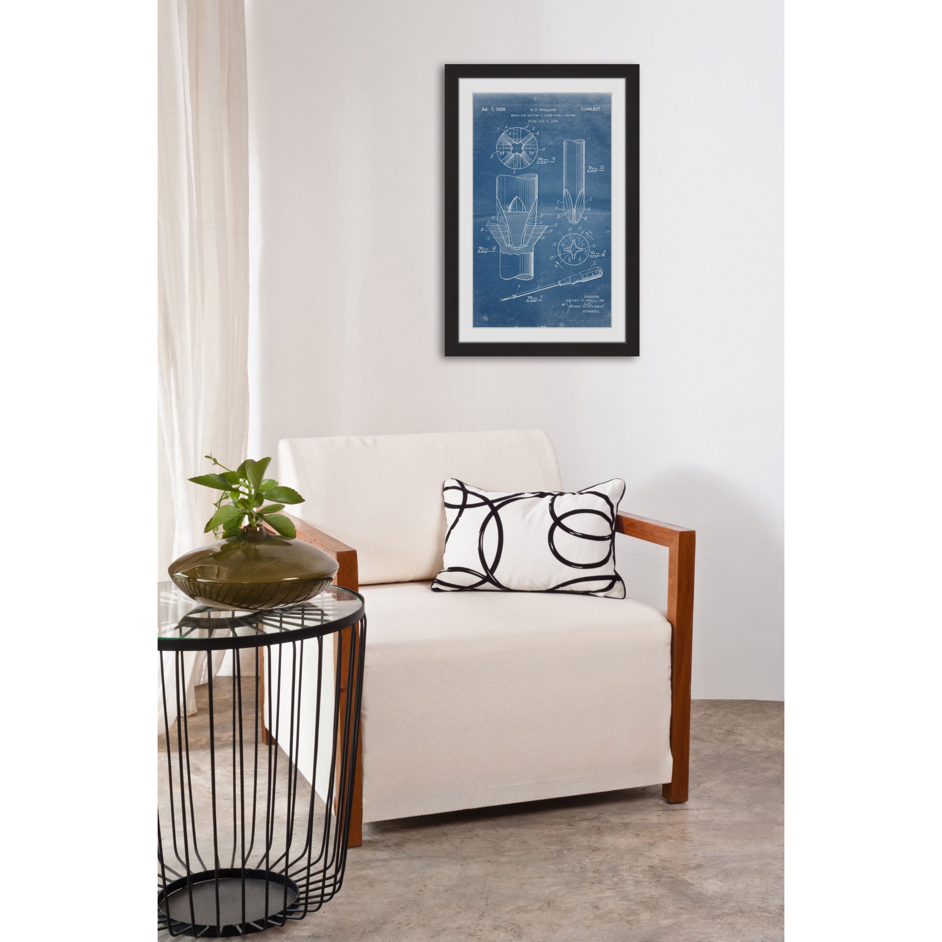 Marmont Hill - "Screwdriver 1936 Blueprint" by Steve King Framed Painting Print